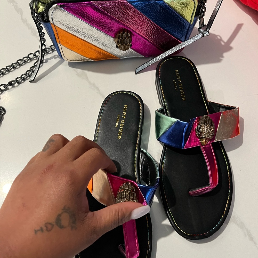 Kurt Geiger Red and Pink Sandals Vibrant Design